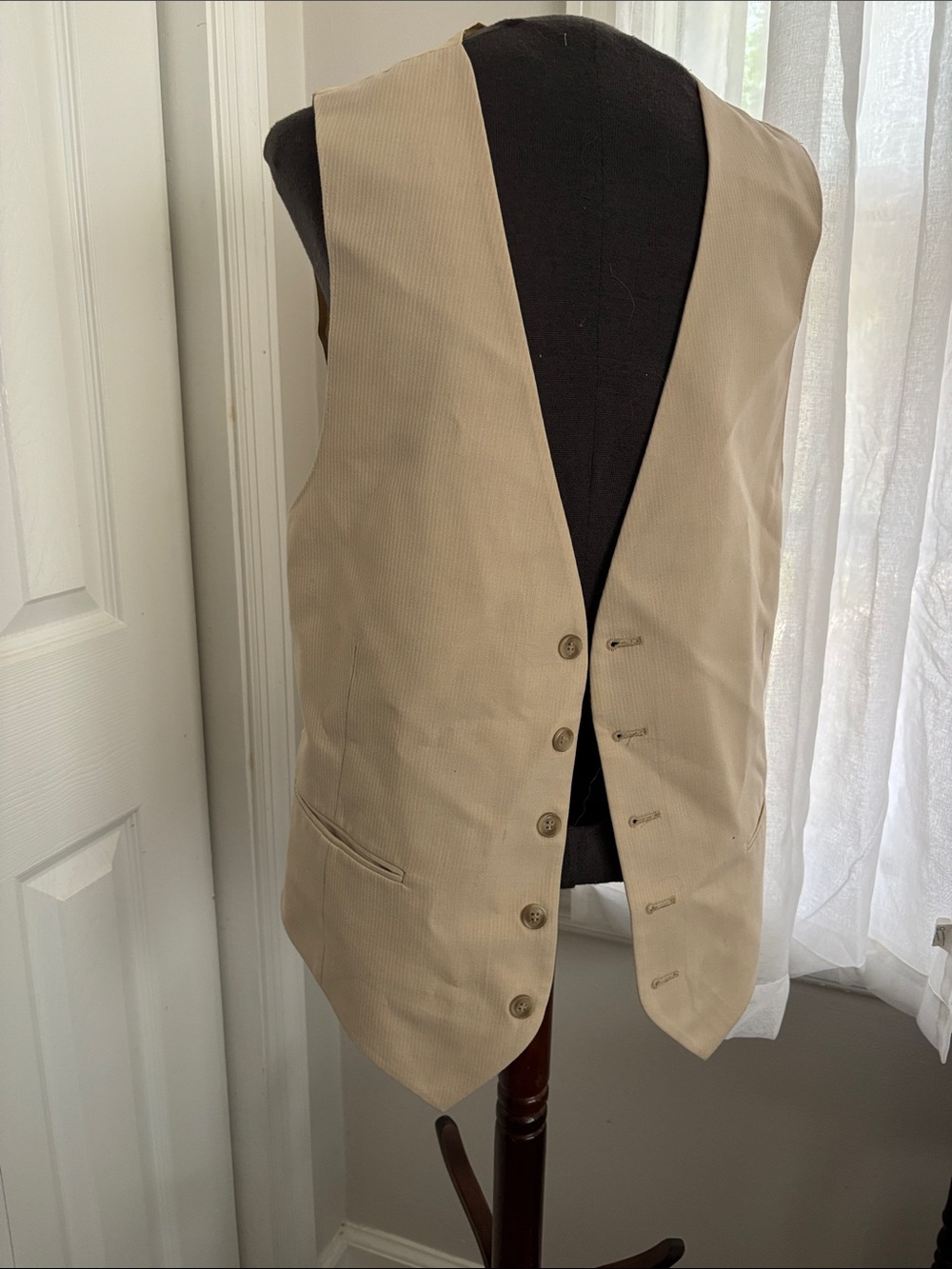 Yves Saint Laurent Vest Cream and Beige Logo-Lined